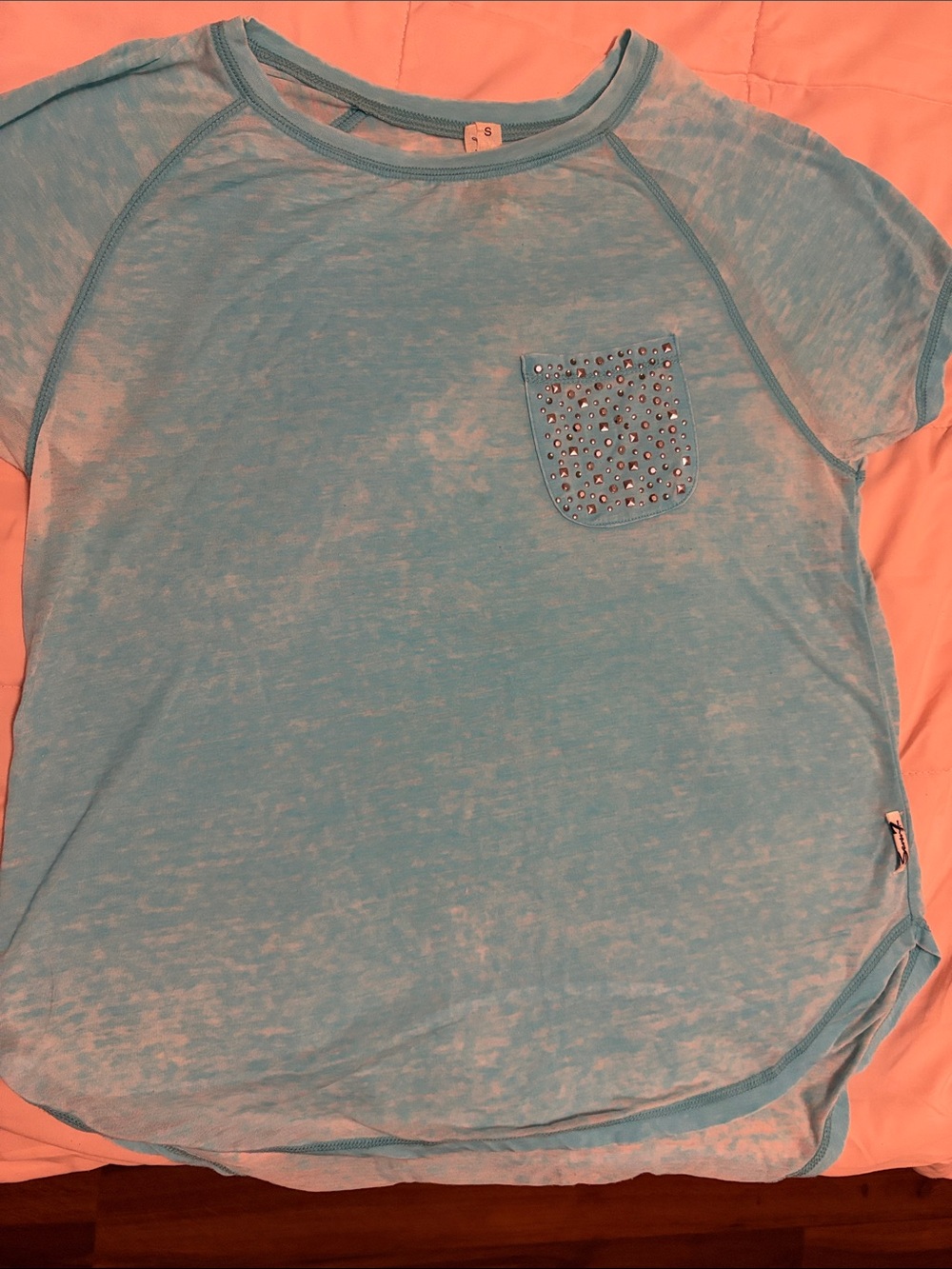 Seven7 Light Blue Short Sleeve Pocket Tee